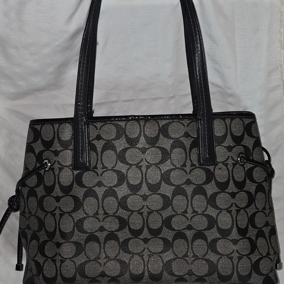 Coach Black and Gray Monogram Tote - Picture 2 of 5